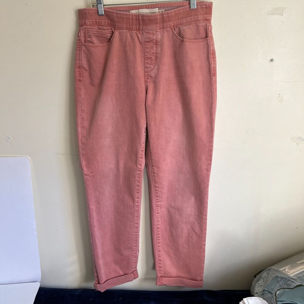 Soft Surroundings Pull On Pants Dusty Pink M Cotton Spandex